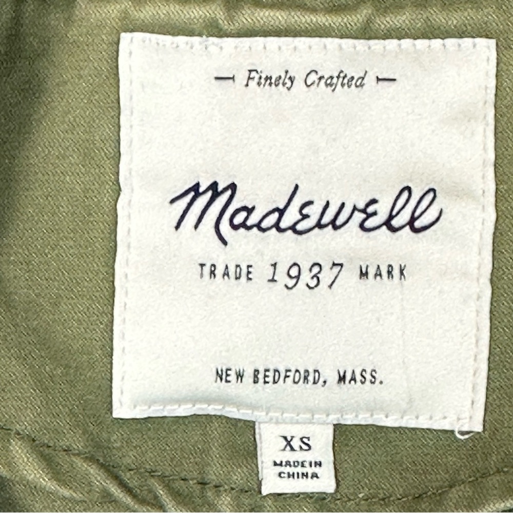 MADEWELL Fleet Jacket Military Army Green Utility Size XS Full Zip - Picture 13 of 15